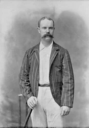 Alick Bannerman, aus Berühmte Kricketspieler und Kricketplätze, veröffentlicht von Hudson und Kearns, 1895